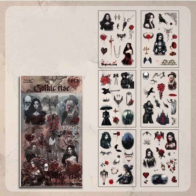Vintage Gothic Sticker - 6 Sheets