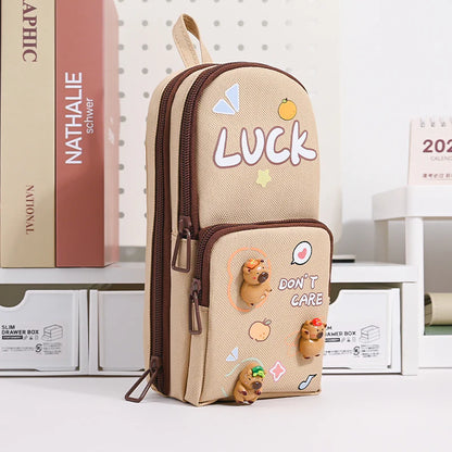 Kawaii Panda cappy beara pencil pouch - 3 zip