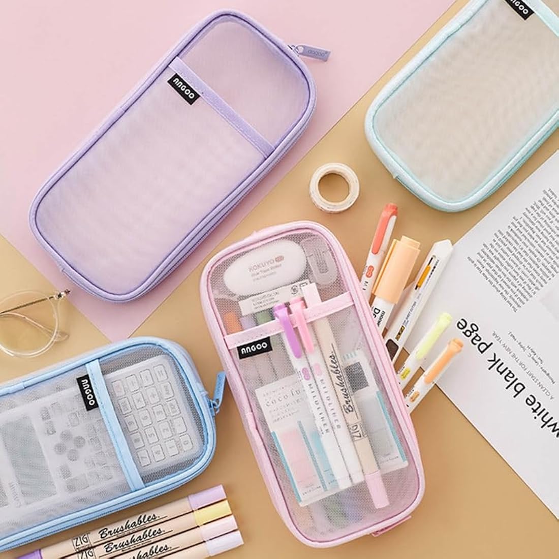 Mesh pencil / stationery pouch