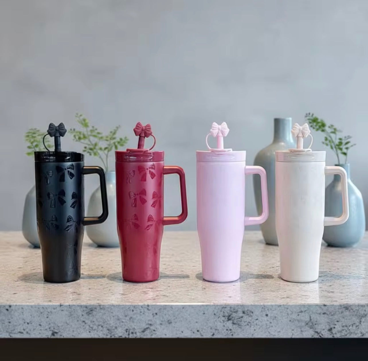 Ribbbowi Bow pintresty 2 in 1 Sipper Plus Tumbler with Topper - 1200ML