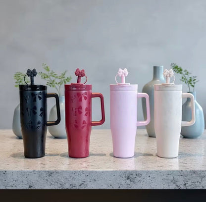 Ribbbowi Bow pintresty 2 in 1 Sipper Plus Tumbler with Topper - 1200ML