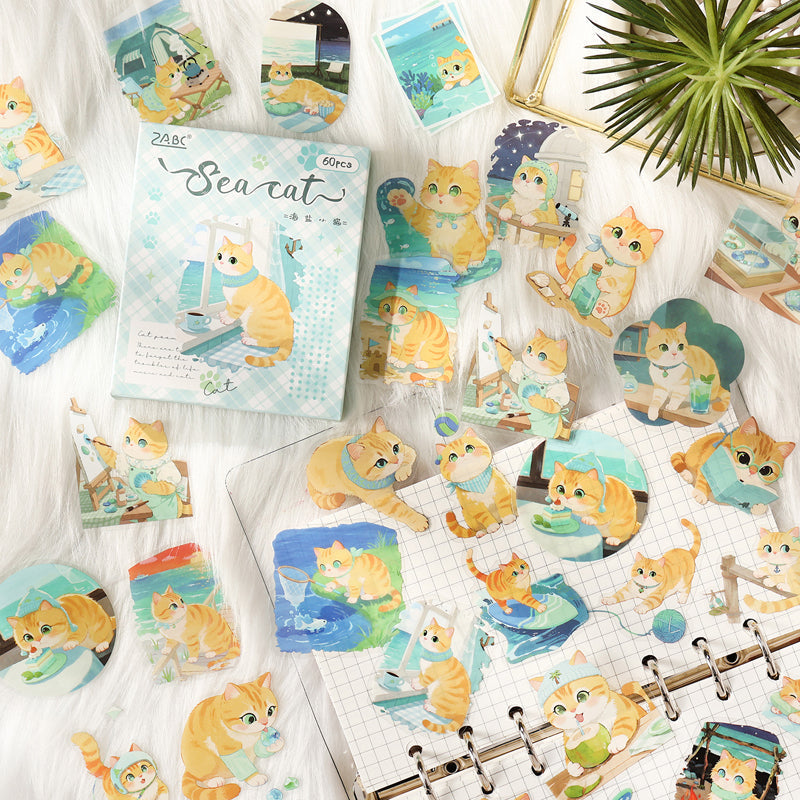Cute Cat Sticker Box - 60 Pcs