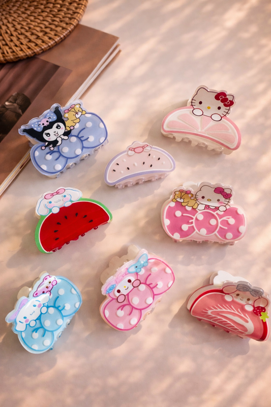 Sanrio Bow and fruits Kawaii Hair Claw Clip