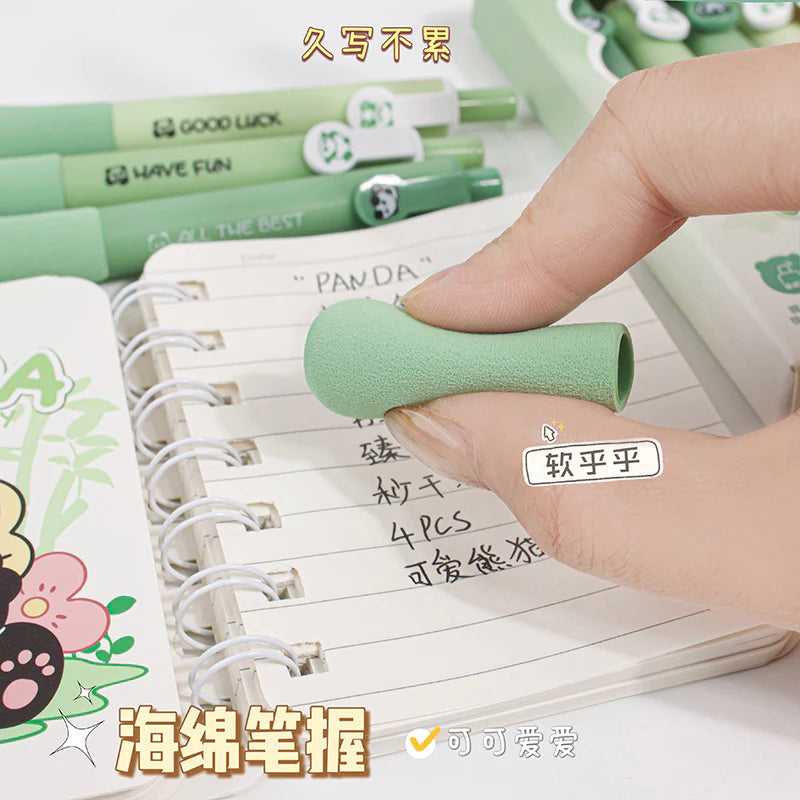 Goodluck Panda Theme 4 Pen Set - Black Ink