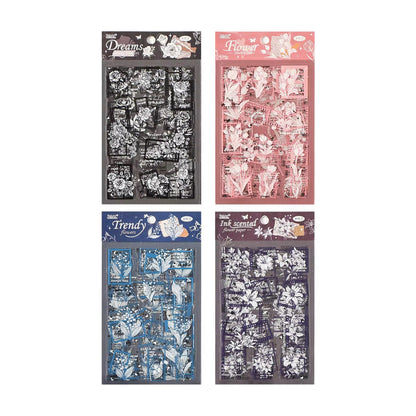 Frames and Flowers Sticker deco Sheet - 6 Pcs