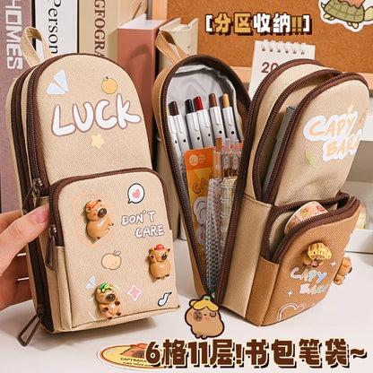 Kawaii Panda cappy beara pencil pouch - 3 zip