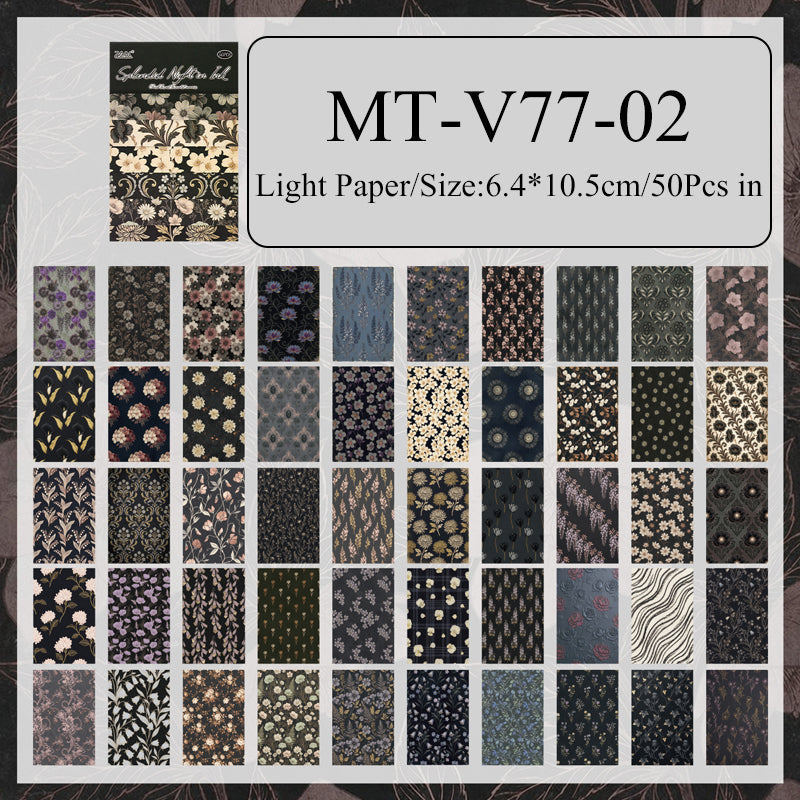 Floral Vintage Journaling Paper Book - 50 Pcs