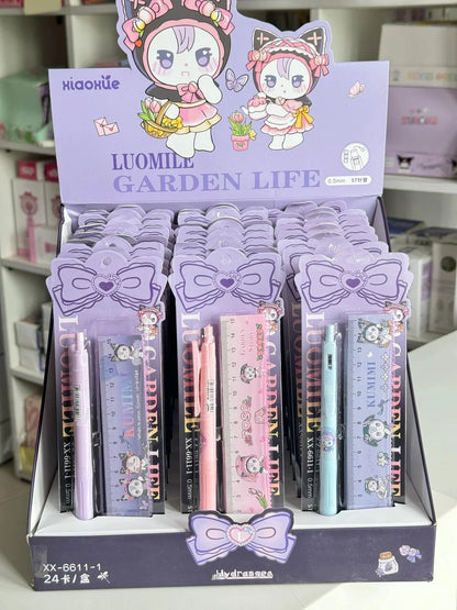 Cute Kawaii Kuromi Click Pen With Scale