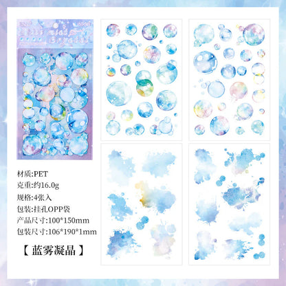 Colorful Bubble Sticker Sheet - 4 Pcs