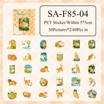 Cute Cat Sticker Box - 60 Pcs