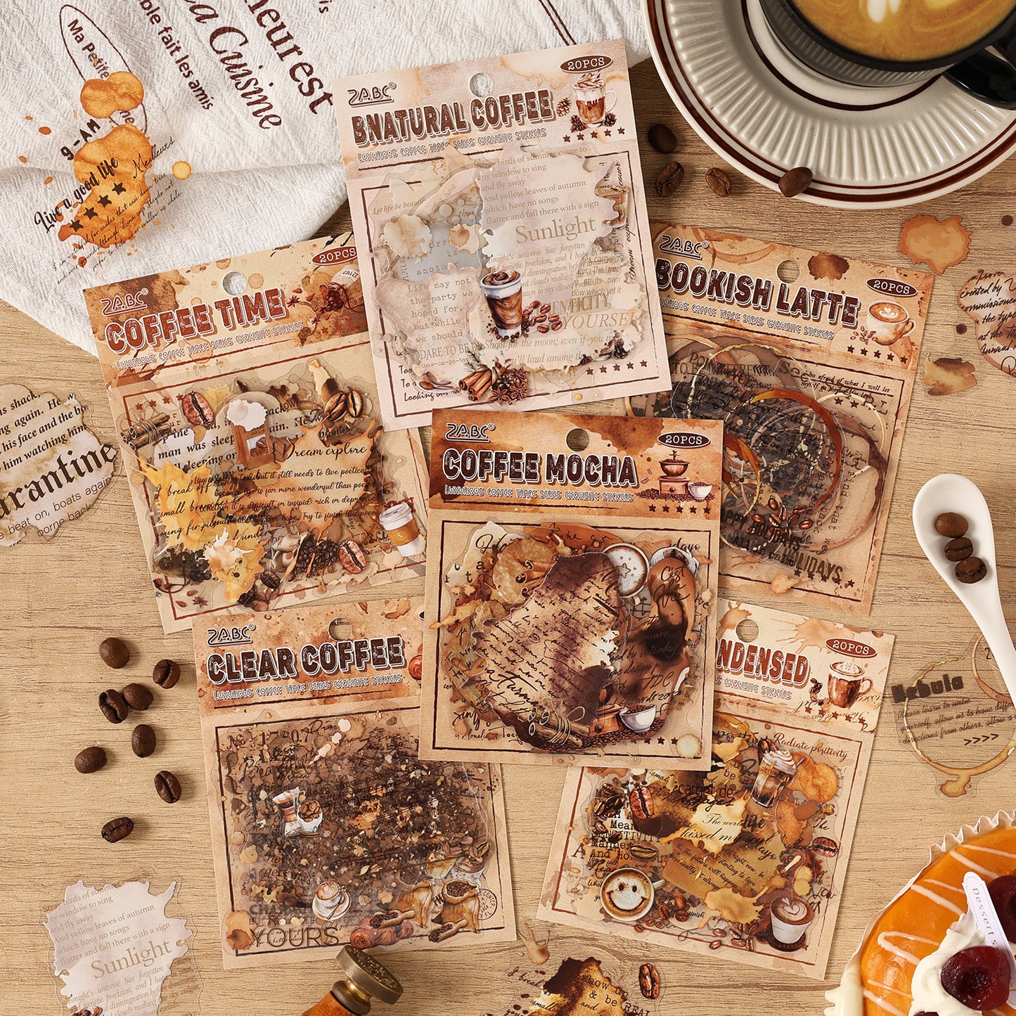 Coffee Vintage Journaling Sticker -20 Pcs