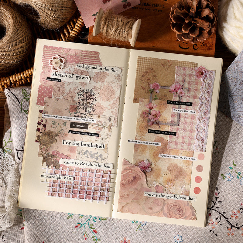 Floral Vintage Journaling Paper Book - 50 Pcs