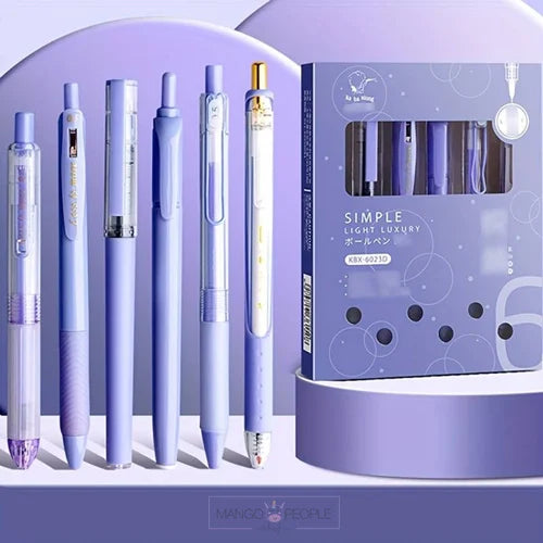Kawaii Click Action Pen 0.5Mm 6 in 1 set