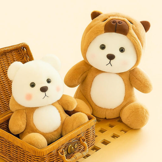 Teddy bear hoddie soft toy