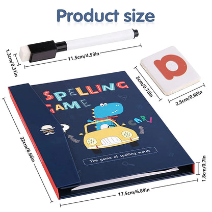 Portable Magnetic Word-Spelling Book Game
