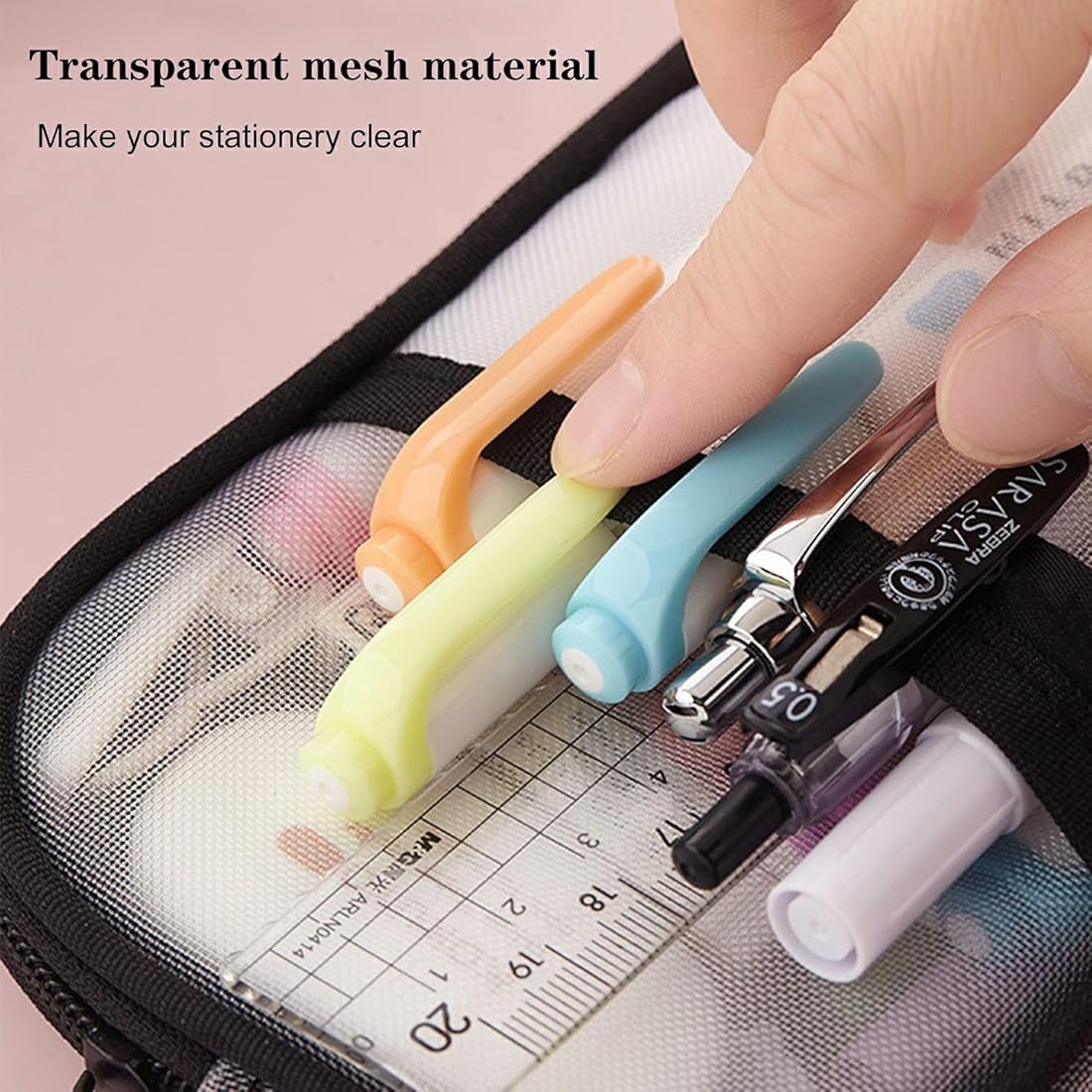 Mesh pencil / stationery pouch
