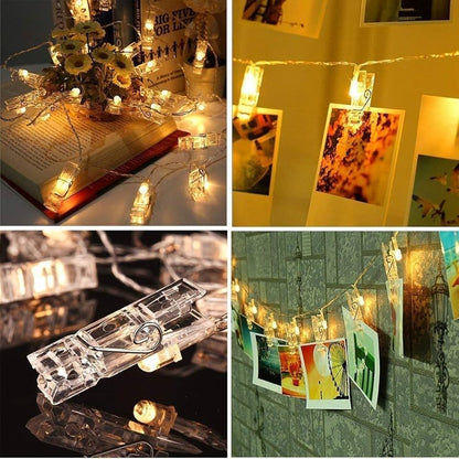 Led Battery Operated Photo Clips String Lights