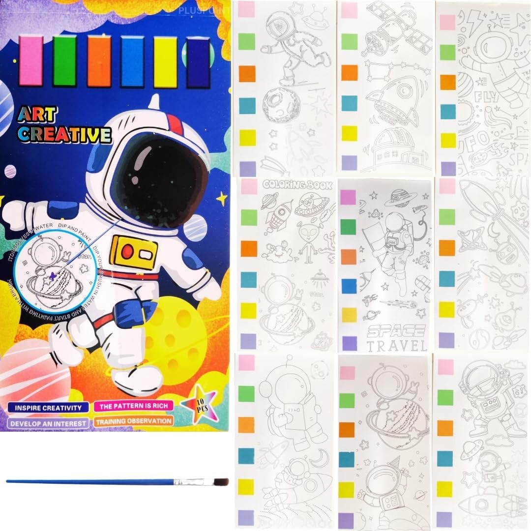 Portable Water Coloring Book With Brush