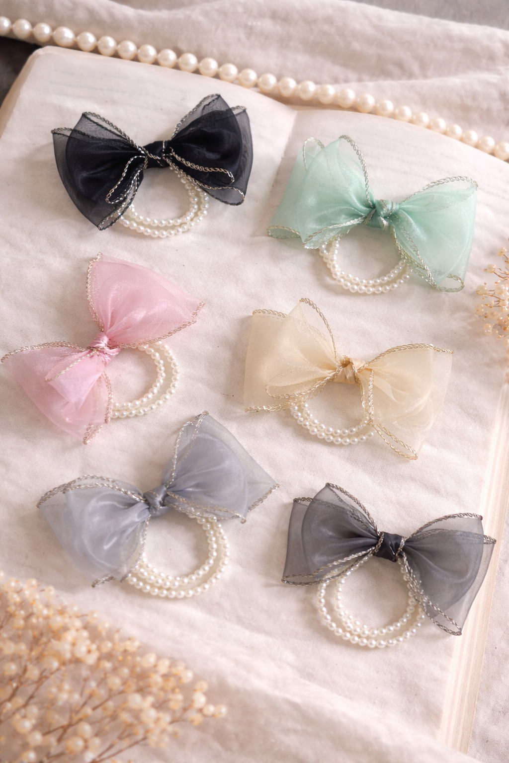 Pearl Bow Hair Tie – Big Bow