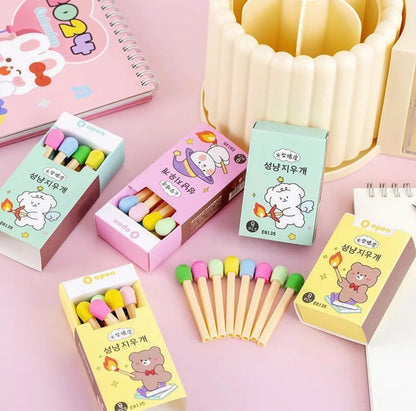 Match stick eraser box