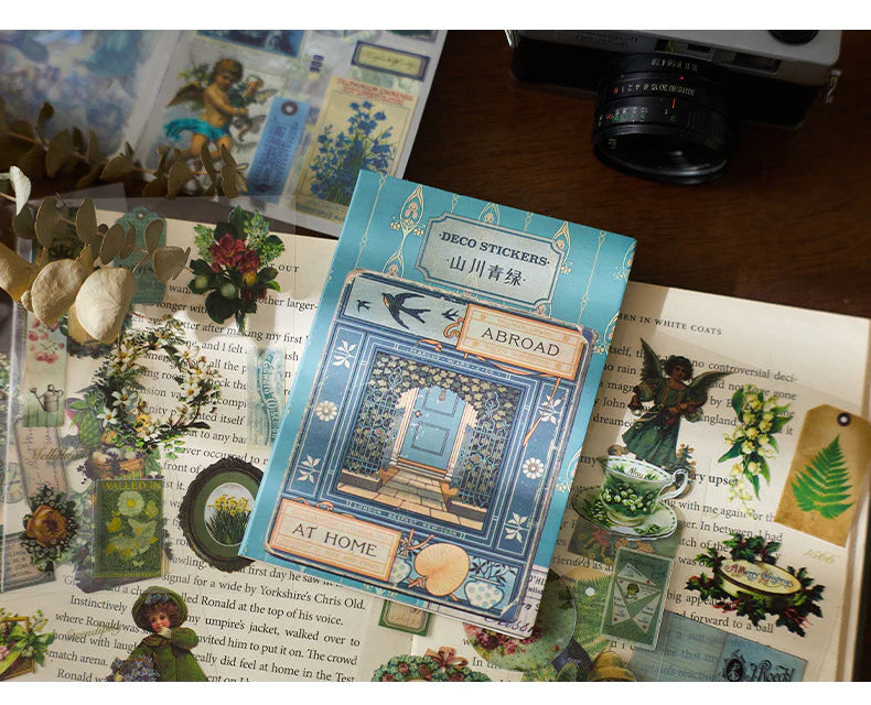 Vintage Retro Journaling Sticker Book - 20 Sheets