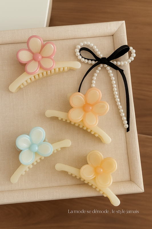 Poppy Korean Flower Large Hair Claw Clip