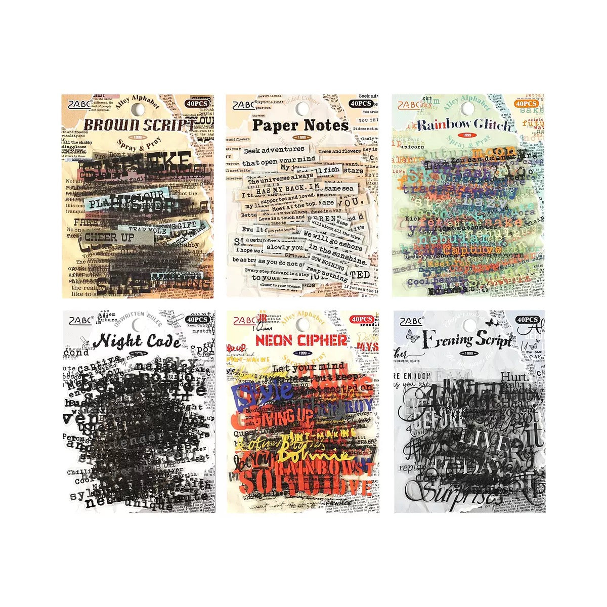 Message and Letters Journaling Sticker-40 Pcs