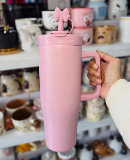 Ribbbowi Bow pintresty 2 in 1 Sipper Plus Tumbler with Topper - 1200ML