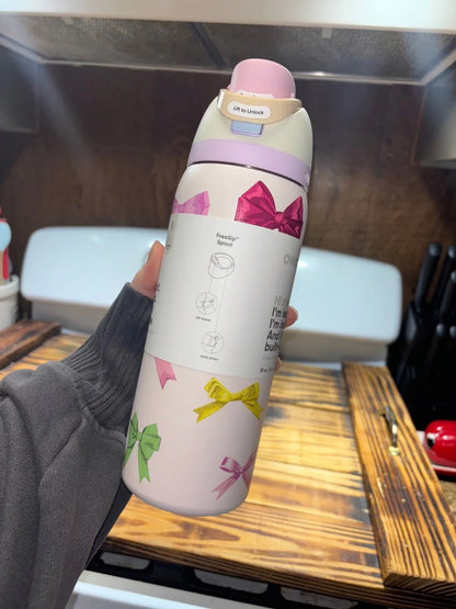 Owala FreeSip leakproof stainless steel bottle with straw - cute edition