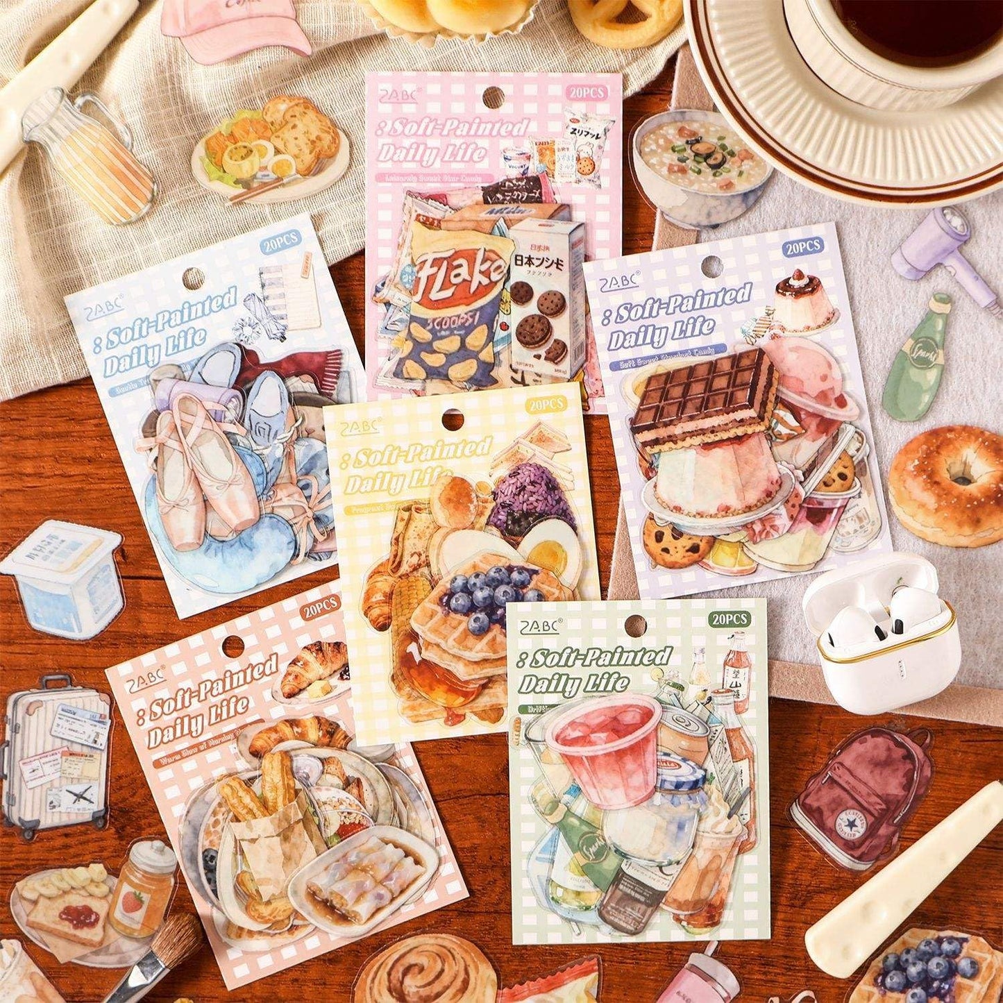 Food and Things Journaling Sticker-20 Pcs