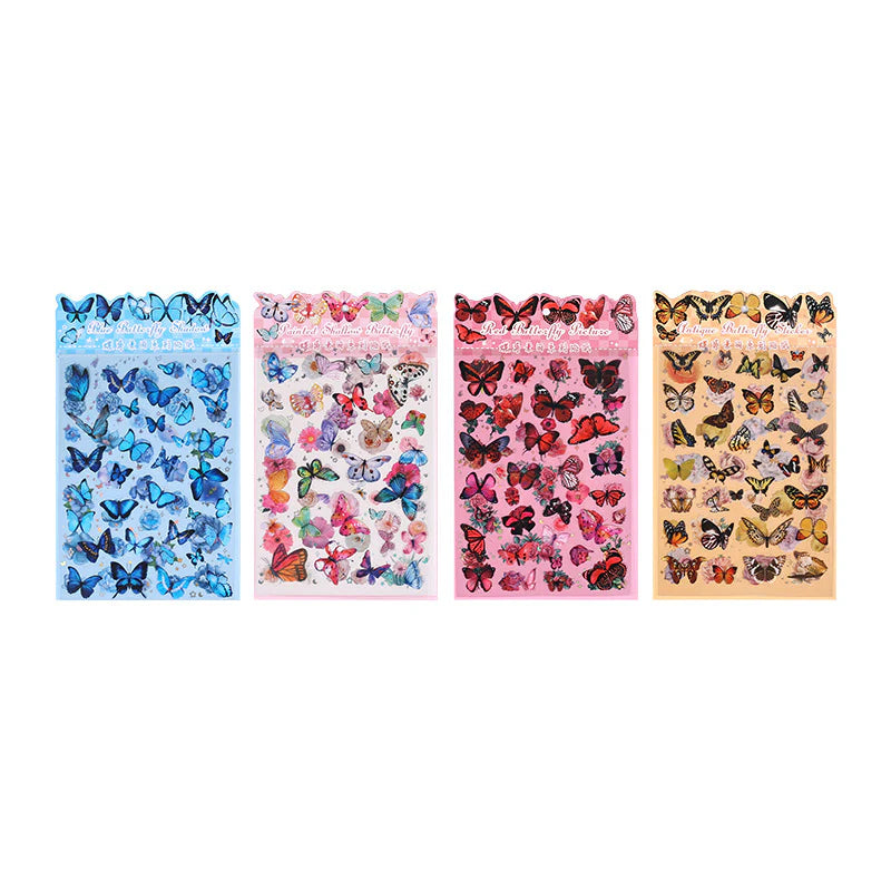 Vintage Butterfly Sticker - 10 Sheets