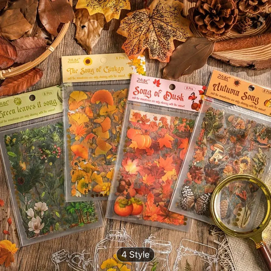 Season Flower Sticker - 8 Sheets