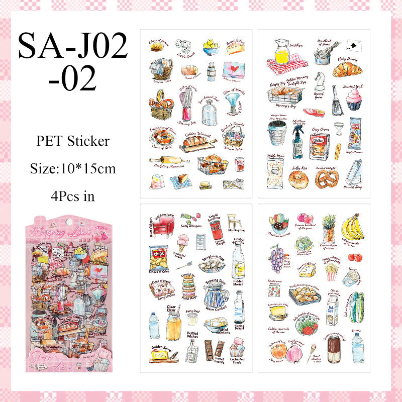 Vintage Materilistic things Sticker Sheet - 4 Pcs