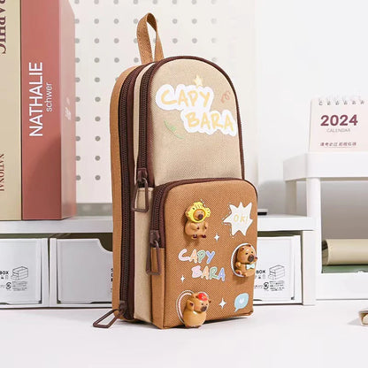 Kawaii Panda cappy beara pencil pouch - 3 zip