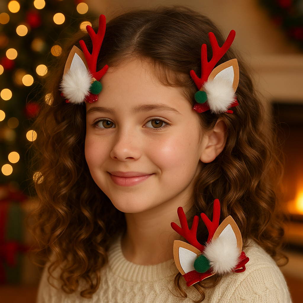 Christmas reindeer cute hair pins