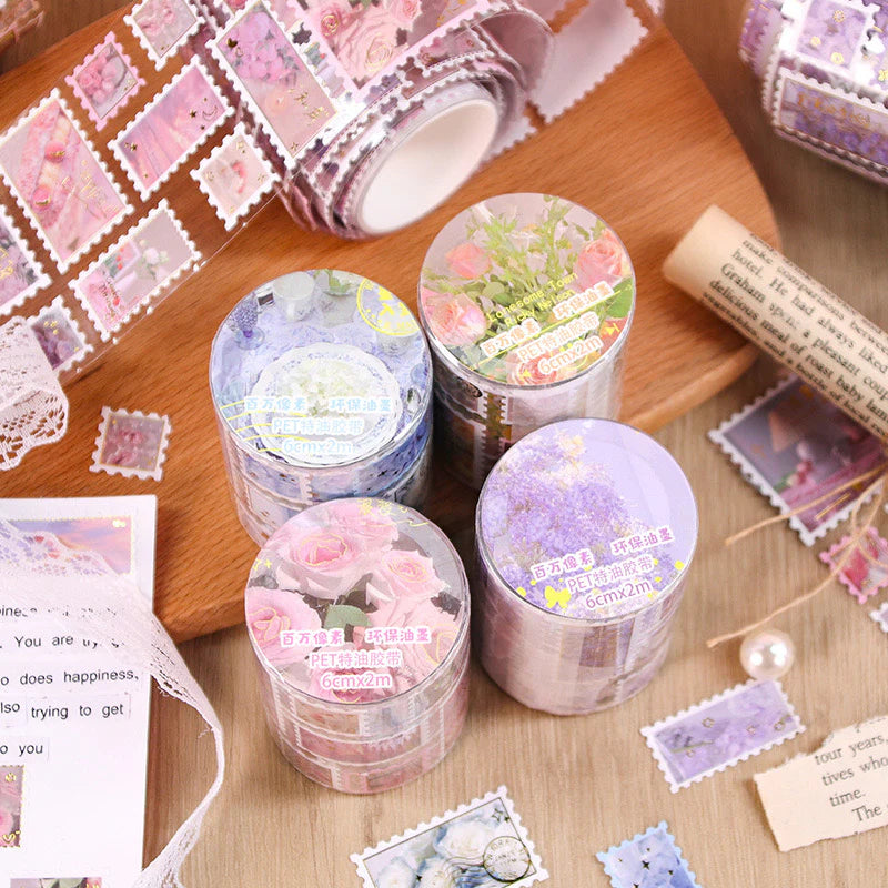 Flower Stamp Sticker Tape Roll