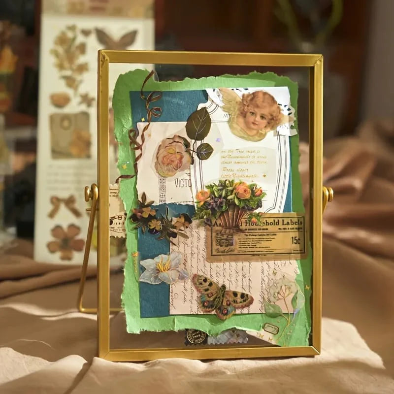 Vintage Retro Journaling Sticker Book - 20 Sheets