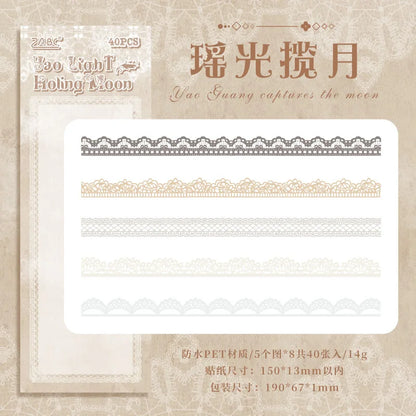 Vintage Lace Sticker- 40 Pcs