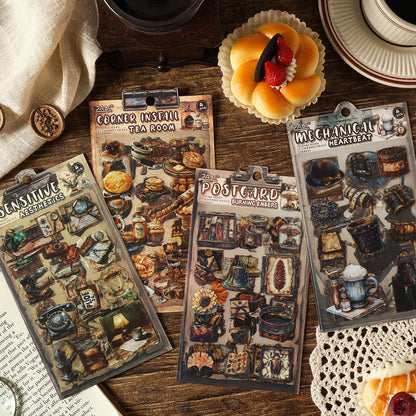 Vintage Times Sticker Sheet - 4 Pcs