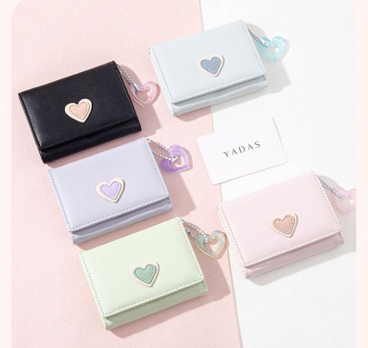 Korean heart mini wallet
