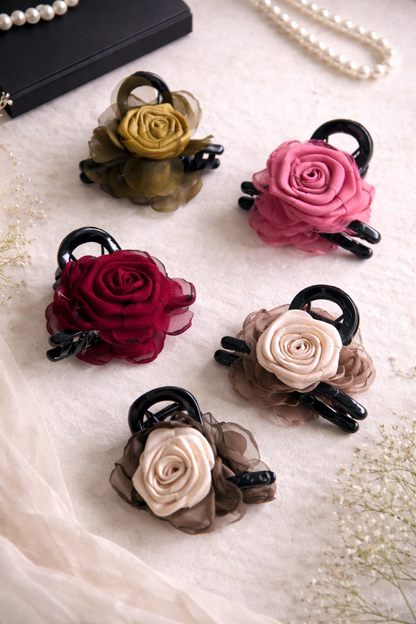 Korean Dual Rose Hair Claw Clip