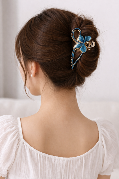 Butterfly Bow Metal Hair Claw Clip Large