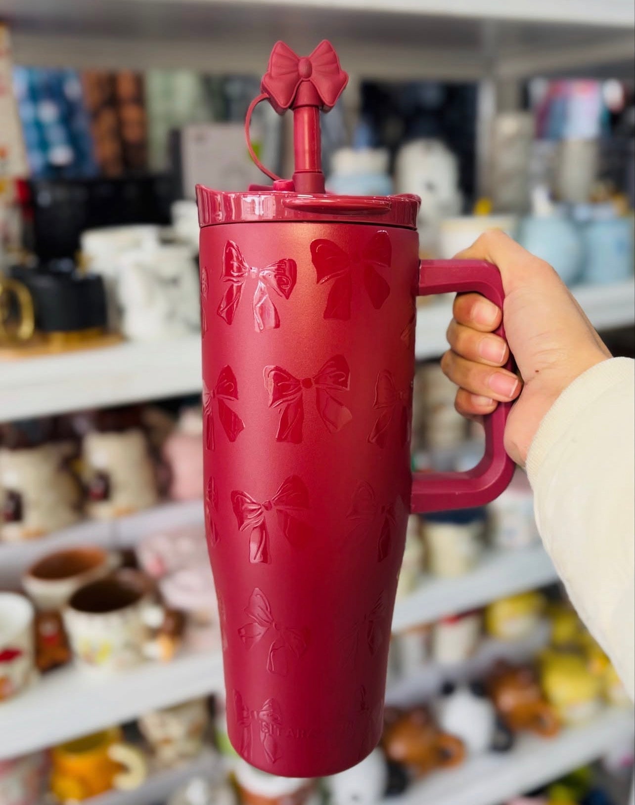 Ribbbowi Bow pintresty 2 in 1 Sipper Plus Tumbler with Topper - 1200ML