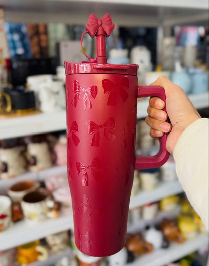 Ribbbowi Bow pintresty 2 in 1 Sipper Plus Tumbler with Topper - 1200ML