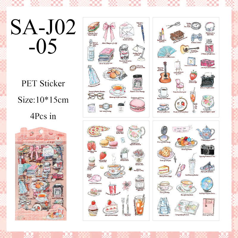 Vintage Materilistic things Sticker Sheet - 4 Pcs
