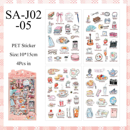 Vintage Materilistic things Sticker Sheet - 4 Pcs