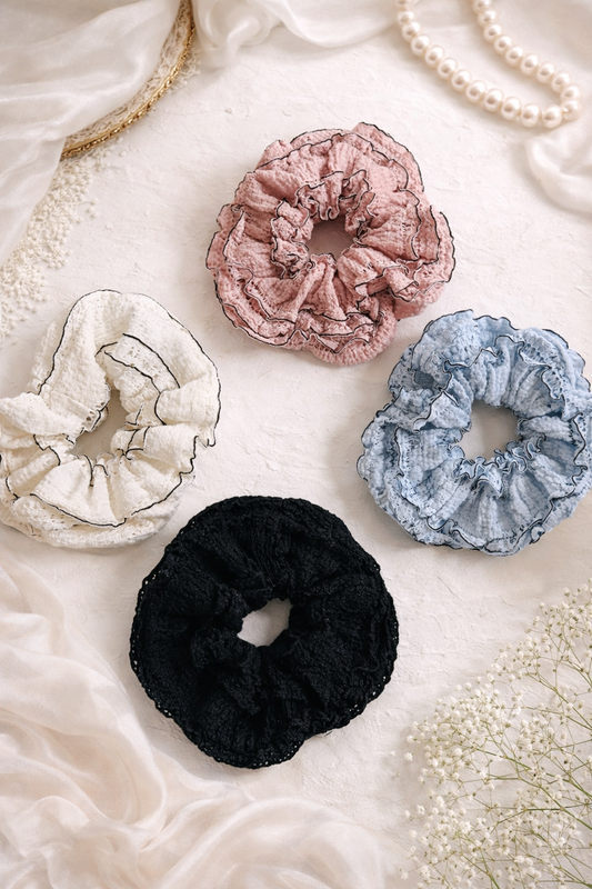 Dual Lace Korean Hair Scrunchie