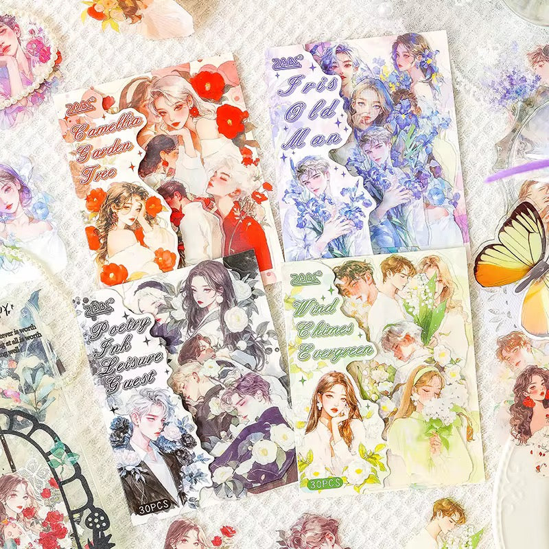 Cute Girly Vintage Sticker - 30 Pcs