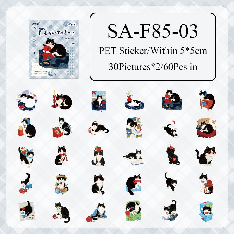 Cute Cat Sticker Box - 60 Pcs
