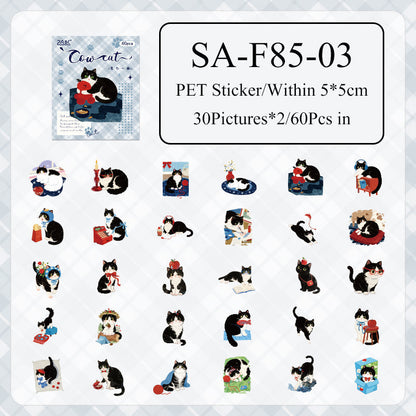 Cute Cat Sticker Box - 60 Pcs